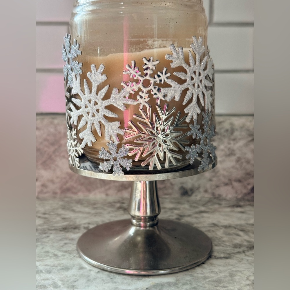 Bath & Body Works Silver Snowflake Candle Holder